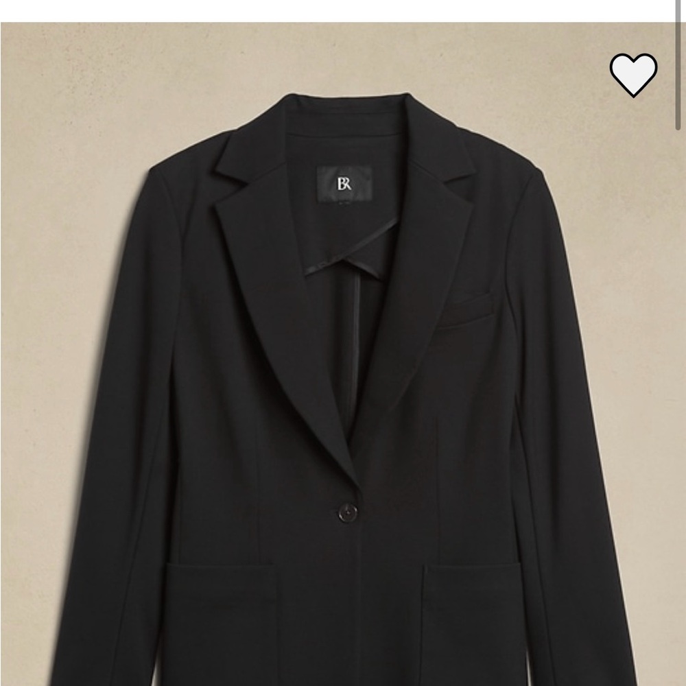 Banana Republic stretch ponte blazer black